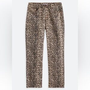 JUST USA Phillip High Rise Raw Hem Straight Leg Jean - Leopard - 29/8